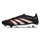 Chuteira Campo Adidas Predator 25 Elite FG Preta, Prata e Vermelho
