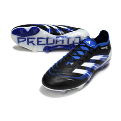 Chuteira Campo FG Adidas Predator 25 Elite Preta, Branca e Azul