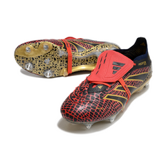 Chuteira Campo Molhado SG Adidas Predator 25 Elite DF Preta, Vermelha e Amarela