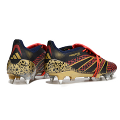 Chuteira Campo Molhado SG Adidas Predator 25 Elite DF Preta, Vermelha e Amarela