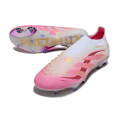 Adidas Predator 25 Elite Laceless FG White and Pink Football Boots