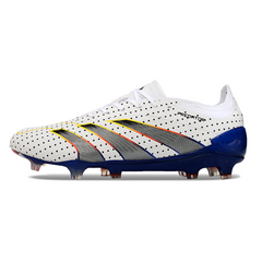 Chuteira Campo FG Adidas Predator 30 Elite Branca, Azul e Laranja