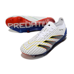 Botas de fútbol adidas Predator 30 Elite FG blancas, azules y naranjas