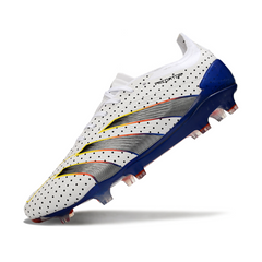 Chuteira Campo FG Adidas Predator 30 Elite Branca, Azul e Laranja
