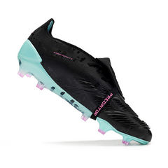 Chuteira Campo Adidas Predator 30 Elite Com Lingua FG Preta e Azul Claro - VENI Futebol