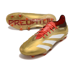 Chuteira Campo FG Adidas Predator 30 Elite Dourada e Vermelha
