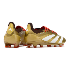 Chuteira Campo FG Adidas Predator 30 Elite Dourada e Vermelha