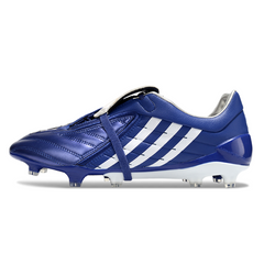 Chuteira Campo Adidas Predator Accelerator Elite FG Azul e Branca