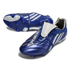 Chuteira Campo Adidas Predator Accelerator Elite FG Azul e Branca