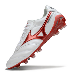 Botas de fútbol Mizuno Morelia Neo 2 Elite FG blancas y rojas