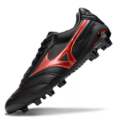 Botas de fútbol Mizuno Morelia Neo 2 Elite FG en color negro y rojo