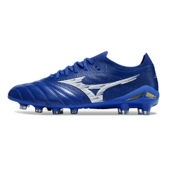 Chuteira Campo FG Mizuno Morelia Neo IV Elite Azul e Branca