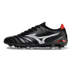 Chuteira Campo FG Mizuno Morelia Neo IV Elite Preta Branca e Vermelha
