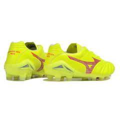 Chuteira Campo Mizuno Morelia Neo IV Pro FG Amarela e Vermelha
