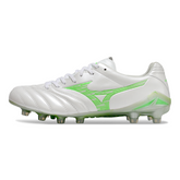 Botas de fútbol Mizuno Morelia Neo IV Pro FG en blanco y verde