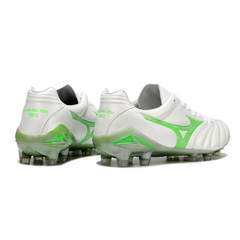 Botas de fútbol Mizuno Morelia Neo IV Pro FG en blanco y verde