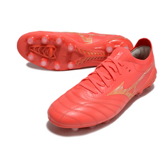 Botas de fútbol Mizuno Morelia Neo IV Elite FG rojas y amarillas