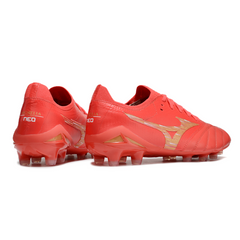 Chuteira Campo FG Mizuno Morelia Neo IV Elite Vermelha e Amarela