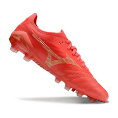 Chuteira Campo FG Mizuno Morelia Neo IV Elite Vermelha e Amarela