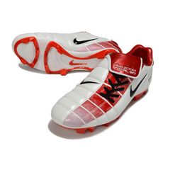 Chuteira Campo Nike Air Zoom Total 90 III FG Branca e Vermelha