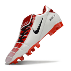Chuteira Campo Nike Air Zoom Total 90 III FG Branca e Vermelha