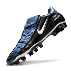 Chuteira Campo Nike Air Zoom Total 90 III FG Preta e Azul