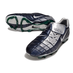 Chuteira Campo Nike Air Zoom Total 90 III FG Azul Marinho e Prata