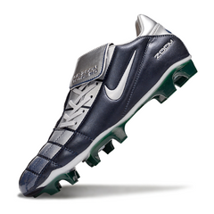 Chuteira Campo Nike Air Zoom Total 90 III FG Azul Marinho e Prata