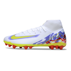 Chuteira Campo Nike Air Zoom Mercurial Superfly 10 Academy AG Branca, Roxa e Vermelha