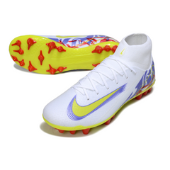Chuteira Campo Nike Air Zoom Mercurial Superfly 10 Academy AG Branca, Roxa e Vermelha
