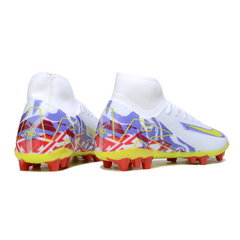 Chuteira Campo Nike Air Zoom Mercurial Superfly 10 Academy AG Branca, Roxa e Vermelha