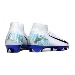 Chuteira Campo FG Nike Air Zoom Mercurial Superfly 10 Elite Branca e Azul