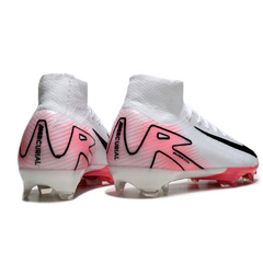 Chuteira Campo FG Nike Air Zoom Mercurial Superfly 10 Elite Branca e Rosa-Clara