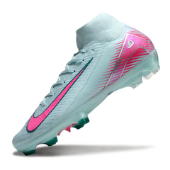 Chuteira Campo FG Nike Air Zoom Mercurial Superfly 10 Elite Azul-Clara e Rosa