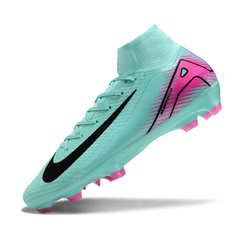 Chuteira Campo FG Nike Air Zoom Mercurial Superfly 10 Elite Azul-Clara e Rosa