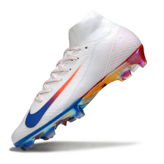 Chuteira Campo Nike Air Zoom Mercurial Superfly 10 Elite FG Branca, Azul e Vermelha