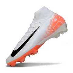 Chuteira Campo FG Nike Air Zoom Mercurial Superfly 10 Elite Branca e Laranja