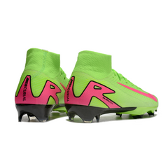 Chuteira Campo FG Nike Air Zoom Mercurial Superfly 10 Elite Verde e Rosa