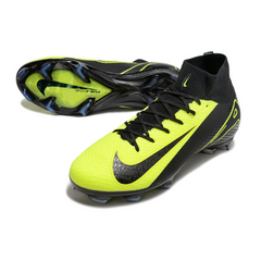 Chuteira Campo FG Nike Air Zoom Mercurial Superfly 10 Elite Preta e Verde-Clara