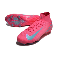 Chuteira Campo FG Nike Air Zoom Mercurial Superfly 10 Elite Rosa e Azul-Clara