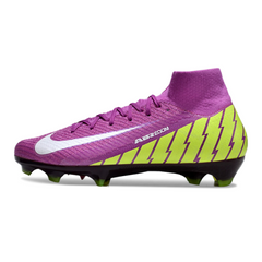 Chuteira Campo FG Nike Air Zoom Mercurial Superfly 10 Elite Roxa e Verde