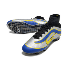 Chuteira Campo Nike Mercurial Superfly 4 Elite FG Cinza e Azul