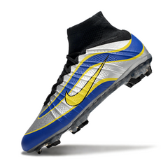 Chuteira Campo Nike Mercurial Superfly 4 Elite FG Cinza e Azul