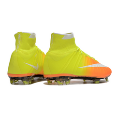 Chuteira Campo Nike Mercurial Superfly 4 Elite FG Laranja e Amarela