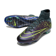 Chuteira Campo Nike Mercurial Superfly 4 Elite FG Roxa e Verde