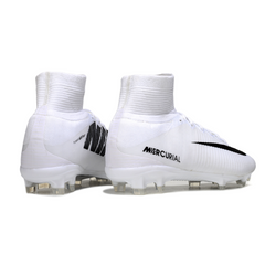 Chuteira Campo Nike Mercurial Superfly 5 Elite FG Branca e Preta