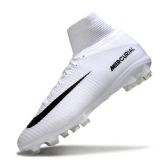 Chuteira Campo Nike Mercurial Superfly 5 Elite FG Branca e Preta