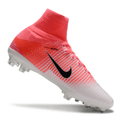 Chuteira Campo Nike Mercurial Superfly 5 Elite FG Branca e Rosa