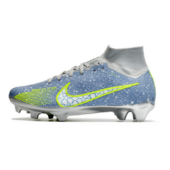 Chuteira Campo Nike Zoom Mercurial Superfly 9 Elite FG Cinza, Verde e Prata - VENI Futebol
