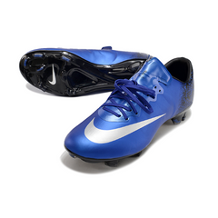 Chuteira Campo Nike Air Zoom Mercurial Vapor 10 Elite FG Azul e Preta CR7